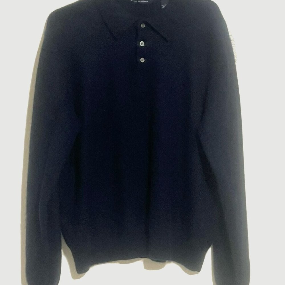 Grant Thomas 2 Ply Cashmere Men's Blue Sweater XL